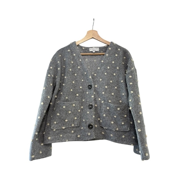 Madewell Texture and Thread Gray Bobble cardigan wool blend cozy preppy xs - Picture 2 of 9